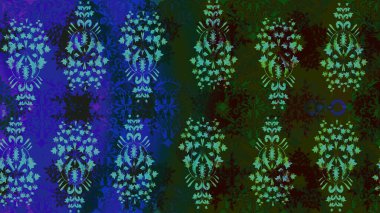 Mavi ve gri renkte kar tanelerinden oluşan kış deseni. Kış konsepti Düz yatıyordu. Raster illüstrasyonu.