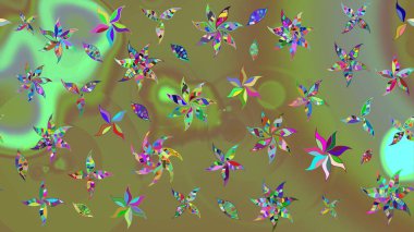 Parmak izi, kumaş, duvar kâğıdı, tekstil için raster dokusu. Renkli grunge, koloni çiçekleri ile soyut bir arka plan oluşturur. Nakış desenli çiçek deseni..