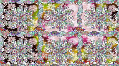 Raster kına dövme tarzı. Hint çiçek desenli madalyon desen. Etnik Mandala süsleme. Tekstil, tebrik kartı, boyama kitabı, telefon durumda yazdırma için kullanılabilir.