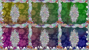 Modaya uygun kumaş deseni. Düz Çiçek Elementleri Tasarımı. Sevimli çiçek raster deseni. Renkli Yaz Temalı Kusursuz Arkaplan.