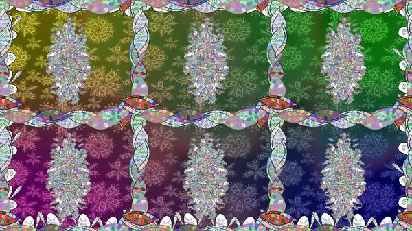 Modaya uygun kumaş deseni. Düz Çiçek Elementleri Tasarımı. Sevimli çiçek raster deseni. Renkli Yaz Temalı Kusursuz Arkaplan.