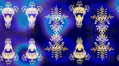 Raster illüstrasyonundaki çiçek desenli çizim. Suluboya tarzında mavi, mor ve nötr renkler üzerine çiçekler.