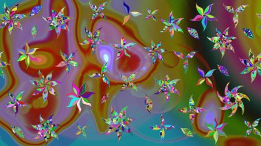 Nazik, narin çiçek arkaplanı. Kahverengi renkli çiçekler. Raster çiçek desenli ve çiçekli..