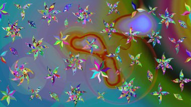 Mavi renkli çiçekler. Çiçekli karalama şeklinde Raster çiçek deseni. Yumuşak, bahar çiçekli arka plan.