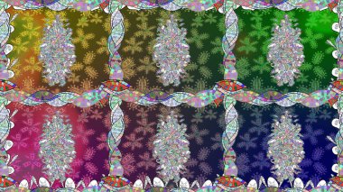 Klasik taslak çizimi. Çiçeksiz desen. Raster çiçek izi..