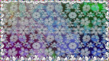 Çiçekli karalama şeklinde Raster çiçek deseni. Gri renklerde bahar çiçekleri. Raster illüstrasyonu.