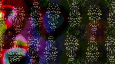 Çiçeksiz desenli nakış işlemeli gelincikler ve vadideki zambaklar. Tekstil tasarımı için gri renkli geleneksel halk çiçekleri buketi.