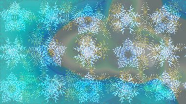 Raster illüstrasyonu. Çiçek Elementleri 'nin soyut geçmişi. Mavi ve nötr renkler üzerine tasarım. Raster kış deseni.