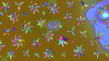 Raster illüstrasyonu. Çiçek. Taslak dekoratif arka plan, çiçek mandala. Kahverengi renklerde.