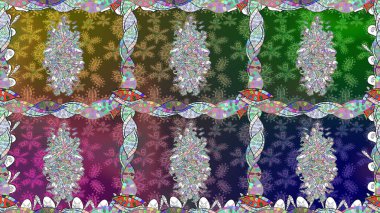 Çiçek deseni. Şatafatlı bahar bahçesi dokusu. Yeşil renklerde çiçeksiz. Yeşil renkli çiçekler. Raster illüstrasyonu.