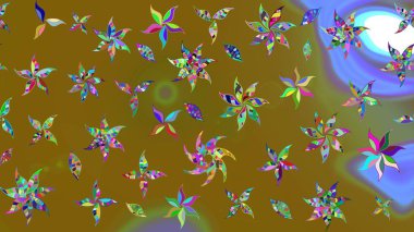 Raster çiçekleri klasik tarzda çizilmiş. Raster illüstrasyonu. Çiçekli yumuşak bir eskiz şekli. Yumuşak, bahar çiçekleri kahverengi renklerde.