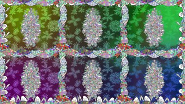 Raster illüstrasyonu. Renklerle. Çiçekli güzel suluboya desen.