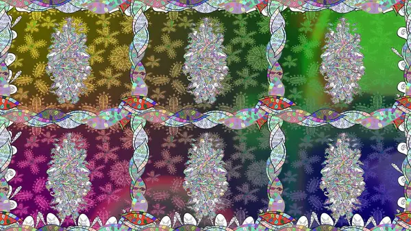 Yeşil renkli çiçekler. Raster illüstrasyonu. Kusursuz çiçek deseni duvar kağıdı için kullanılabilir.