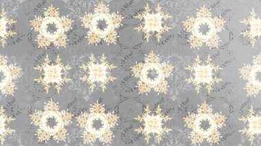 Gri ve nötr renklerde kristal kar tanesi. Raster illüstrasyonu.