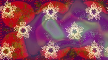 Raster resim. Kar tanesi doodle çizilmiş grafik. Noel kış tasarım için renkli kar taneleri.