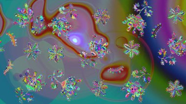 Çizim çiçek deseni duvar kâğıdı olarak kullanılabilir. Raster illüstrasyonu. Mavi renkte çiçekler.