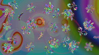 Parlak elementlerin. Çizim çiçek deseni duvar kağıdı, web sitesi arka planı, ambalaj kağıdı, davetiye, broşür, afiş veya web sitesi için kullanılabilir. El çizimi Raster illüstrasyonu.