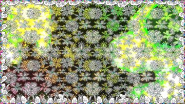 Motley illüstrasyonu. Kusursuz. Küçük renkli çiçekler. Moda baskıları için zarif bir şablon. Çiçekli bahar çiçekleri. Küçük çiçekte şirin desenler.