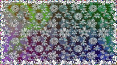 Çiçek deseni. Düz Çiçek Elementleri Tasarımı. Raster illüstrasyonu. Kusursuz Chichi kumaş deseni. Renkli Bahar Teması Kusursuz Arkaplan.