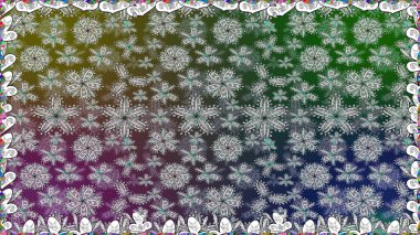 Raster illüstrasyonu. Küçük çiçekli kusursuz yay deseni. Suluboya tarzında gri renkler üzerine.