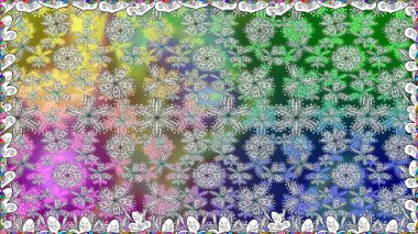 Şirin çiçekler. Satır seamless modeli. Rasterleştirme Trendy kumaş deseni.