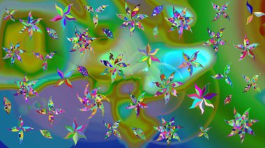 Tony 'nin kumaş kalıbını çiz. Modaya uygun kumaş deseni. Raster illüstrasyonu. Küçük çiçekte sevimli çiçek deseni var..