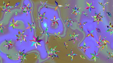 Vadinin çiçekleri mor renklerde. Raster çiçek desenleri çiziyor..