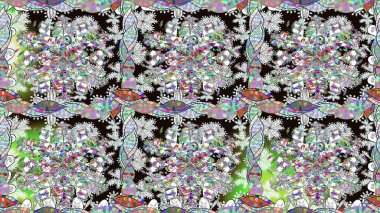 Yumuşak, bahar çiçekli arka plan. Çiçekli karalama şeklinde Raster çiçek deseni. Tarafsız renklerde çiçekler.