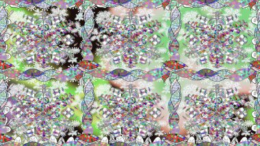 Tarafsız renklerde parlak çiçekli halı ile kusursuz desen.