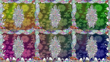 Raster illüstrasyonu. Küçük çiçekli şirin bir desen. Çiçek ve yapraklı çiçek deseni.