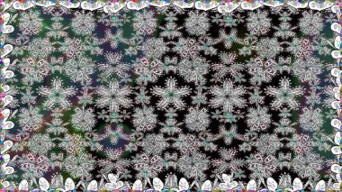 Küçük çiçekteki sevimli çiçek deseni. Birçok soyut çiçekli, tropik, pürüzsüz bir desen. Varicolo Raster kusursuz illüstrasyon.