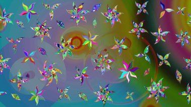 Raster. Güzel suluboya çiçekler, parlak boya çiçek desenli eskiz arka planı..