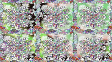 Tarafsız renklerde parlak çiçekli halı ile kusursuz desen.