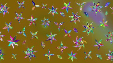 Motley illüstrasyonu. Moda baskıları için zarif bir şablon. Küçük renkli çiçekler. Çiçekli bahar çiçekleri. Küçük çiçekte şirin desenler.