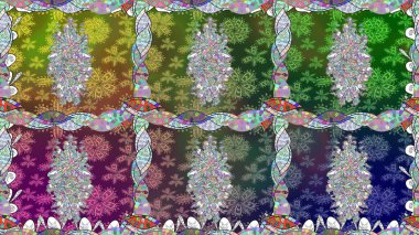 Raster illüstrasyonu. Küçük çiçekli şirin bir desen. Çiçek ve yapraklı çiçek deseni.