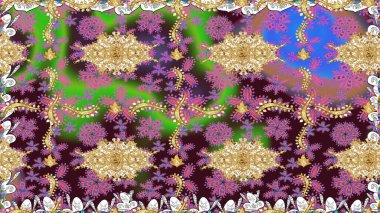 Vadinin çiçekleri kahverengi renklerde. Çiçeksiz desenlerin çizimi.