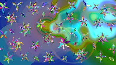 Raster deseni. Çiçekli çiçek deseni, suluboya. Süslü kumaş deseni.