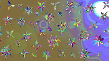 Kabile sanatı boho baskısı, klasik çiçek arkaplanı. Arkaplan dokusu, duvar kâğıdı, çiçek teması tarafsız renklerde. Soyut etnik raster çizim kalıbı.