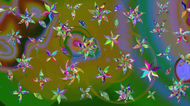 Elle çizilmiş sonbahar çiçeği deseni. Renkli kahverengi çizim deseni. Tekstil ve kapak tasarımı için mükemmel. Kahverengi renkli çiçekler. Doodle tarzı.