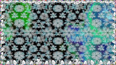 Gri renkli çiçekler. Raster illüstrasyonu. Çiçek süsü ile kusursuz desen.