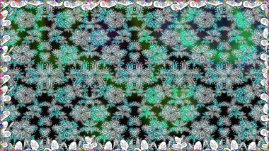 Raster illüstrasyonunda kusursuz çiçek deseni. Süslü kumaş deseni. Renkli Bahar Temalı Kusursuz Arkaplan. Düz Çiçek Elementleri Tasarımı.