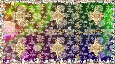 Tarafsız renklerde altın element. Çizgi sanatı tasarım şablonu için kusursuz sınır. Davetiyeler, kartlar, web sayfası için Raster illüstrasyon. Doğu tarzı element. Altın çizgili çiçek dekoru.