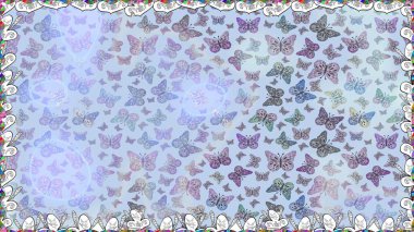 Abstract seamless pattern for clothes, boys, girls, wallpaper. Different beautiful butterflies flying for coloring book. Seamless pattern background with insect. Raster illustration. clipart