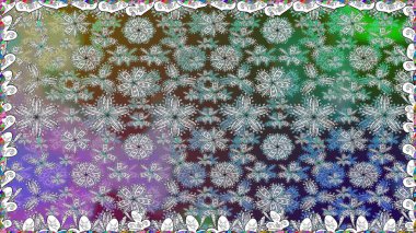 Çiçek. Renklerle. Raster illüstrasyonu. Kusursuz dekoratif arka plan, çiçek mandala.