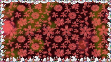 Kahverengi renklerde etnik çiçeklerle kusursuz bir desen. Raster Çiçek İllüstrasyonu güzel tekstil..