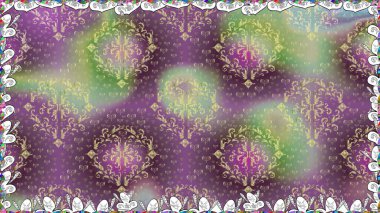 Mor renklerde. Küçük çiçekteki sevimli çiçek deseni. Raster deseni. Soyut çiçek desensiz arkaplan. Raster illüstrasyonu.