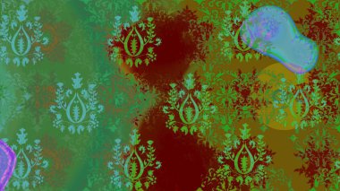 Çiçek desenli eskiz, yaz çiçekleri. Yeşil renkli çiçekler. Renkli Bahar Teması eskiz kalıbı. Düz Çiçek Elementleri Tasarımı.