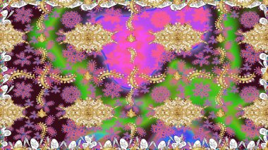 Tomurcukları papatya çiçekleri olan sevimli bir çiçek deseni. Kusursuz bir geçmişi var. Raster illüstrasyonu. Kumaş, tekstil, duvar kağıdı baskısı için. Eski usul. Miles Fleur, dandik süs.