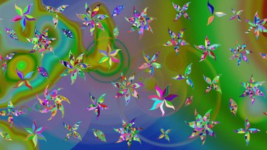 Nazik romantik baskı. Raster güzel bir çiçek deseni çizmiş. Tatil havası. Bahar mevsimi.