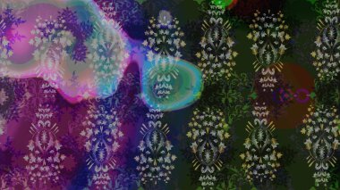 Düz Çiçek Elementleri Tasarımı. Gri renkli çiçekler. Raster illüstrasyonunda kusursuz çiçek deseni. Renkli Yaz Temalı Kusursuz Arkaplan.